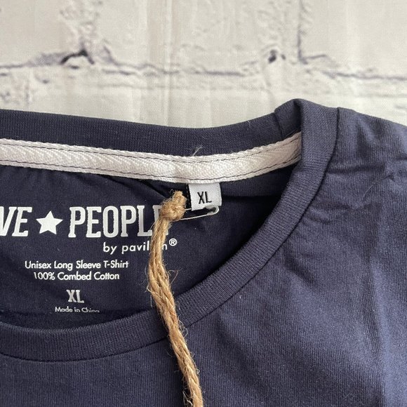 Pavilion We * People Unisex Long Sleeve Beach People Navy T-Shirt - Picture 4 of 7